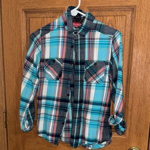 L.A.M.B. Turquoise Plaid Button-Down Shirt